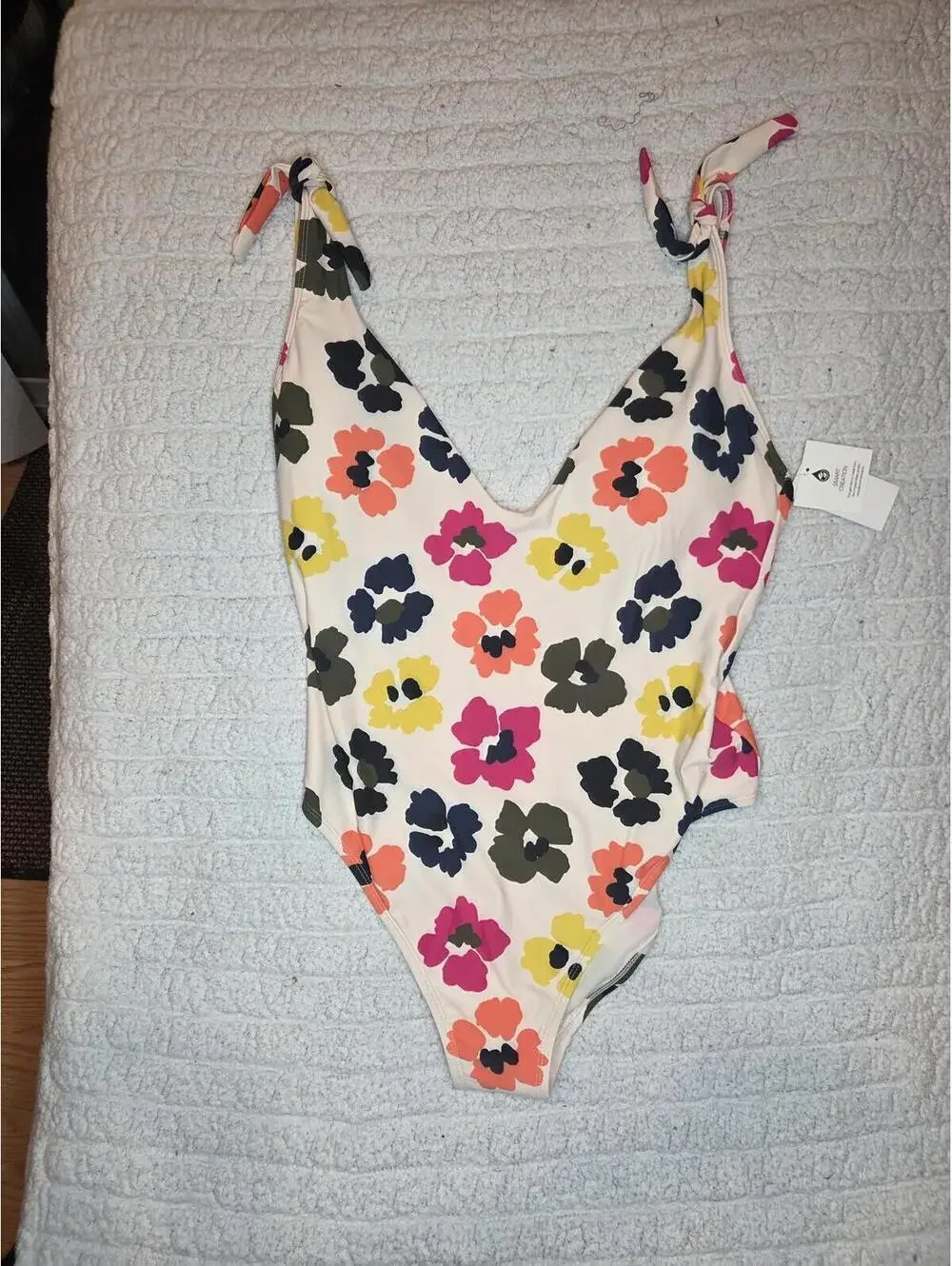 $50 modern supply by sanctuary - Floral One-Piece Swimsuit with Ties- size xl